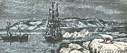 unknow artist Nordenskiolds vessel Vega give salute the double Asia northernmost udde Kap Tjeljuskin in august 1878 china oil painting artist